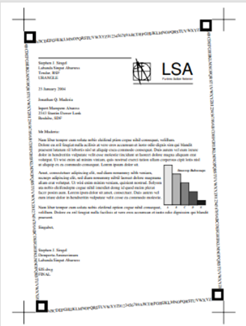 ISO standard test pages for monochrome/color toner cartridges