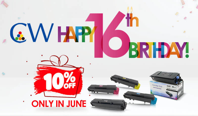 Celebrate Cartridge Web's 16th Anniversary with a 10% Discount